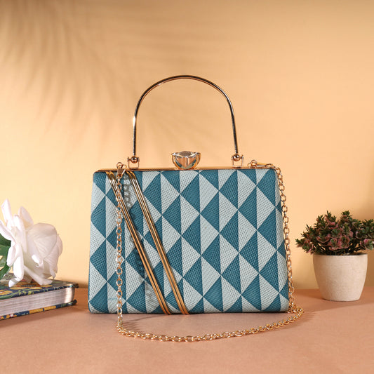 Blue Sapphire Box Clutch By Woomenly