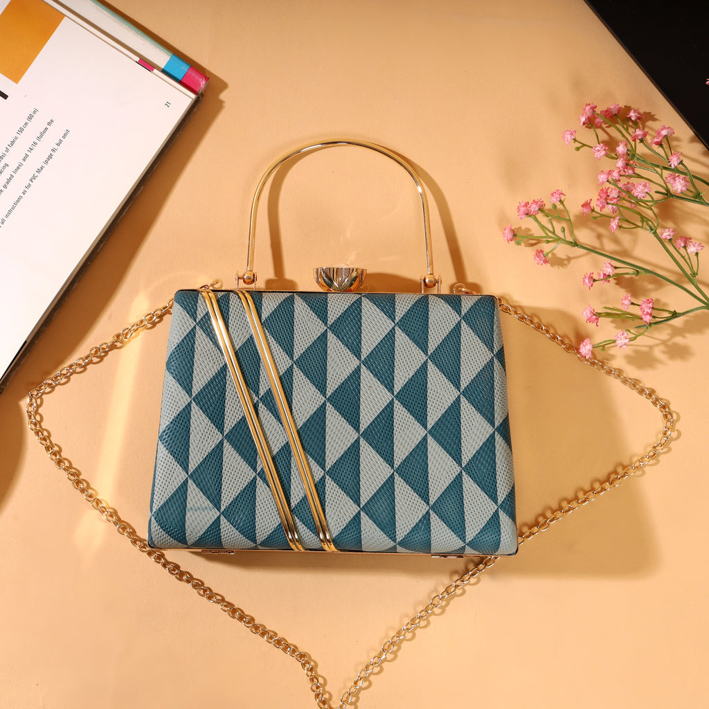 Blue Sapphire Box Clutch By Woomenly