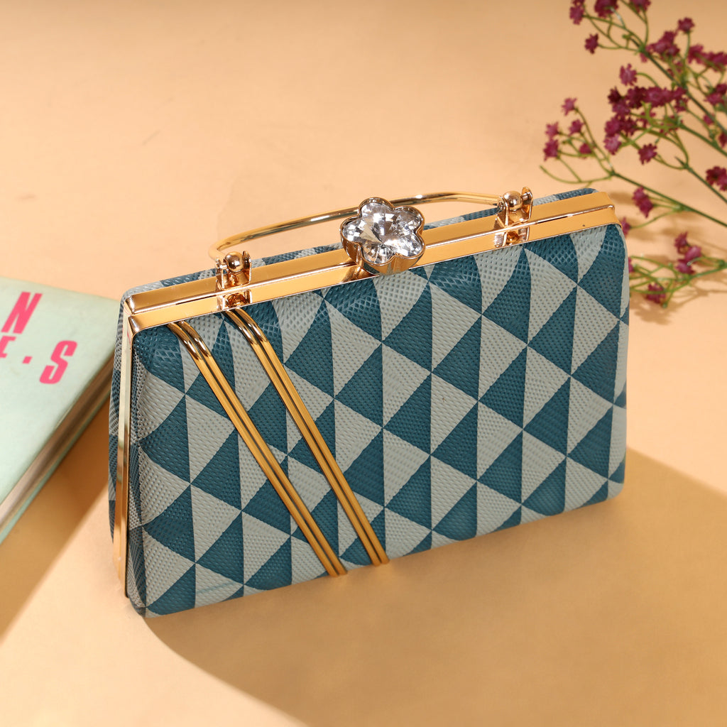 Blue Sapphire Box Clutch By Woomenly