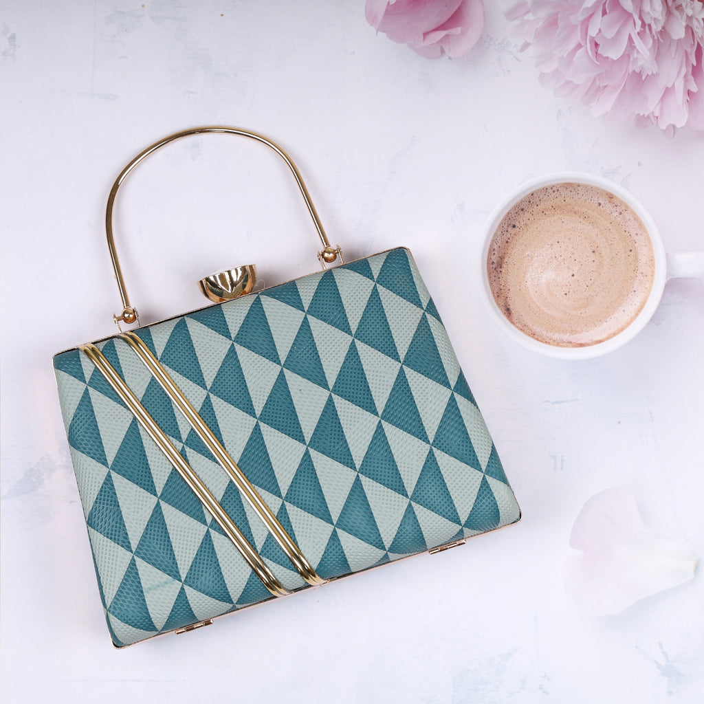 Blue Sapphire Box Clutch By Woomenly