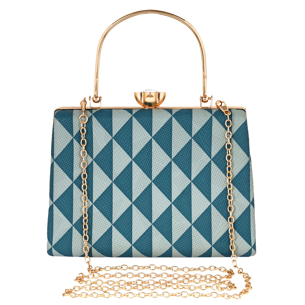 Blue Sapphire Box Clutch By Woomenly